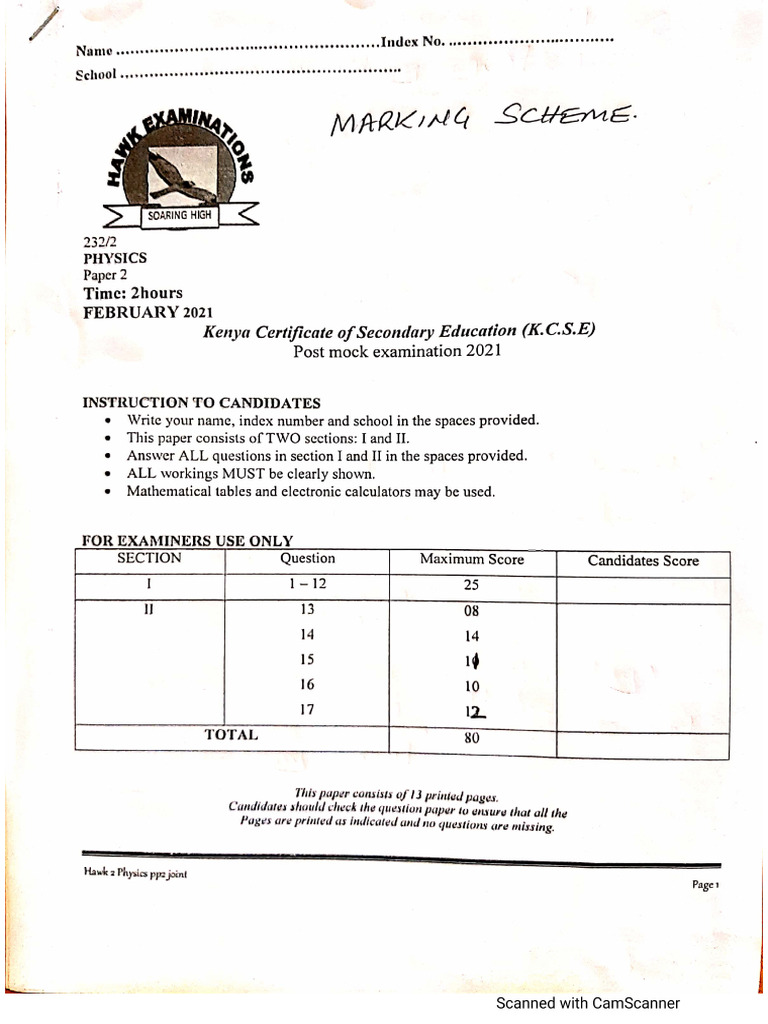 232-2 - Marking Scheme | PDF