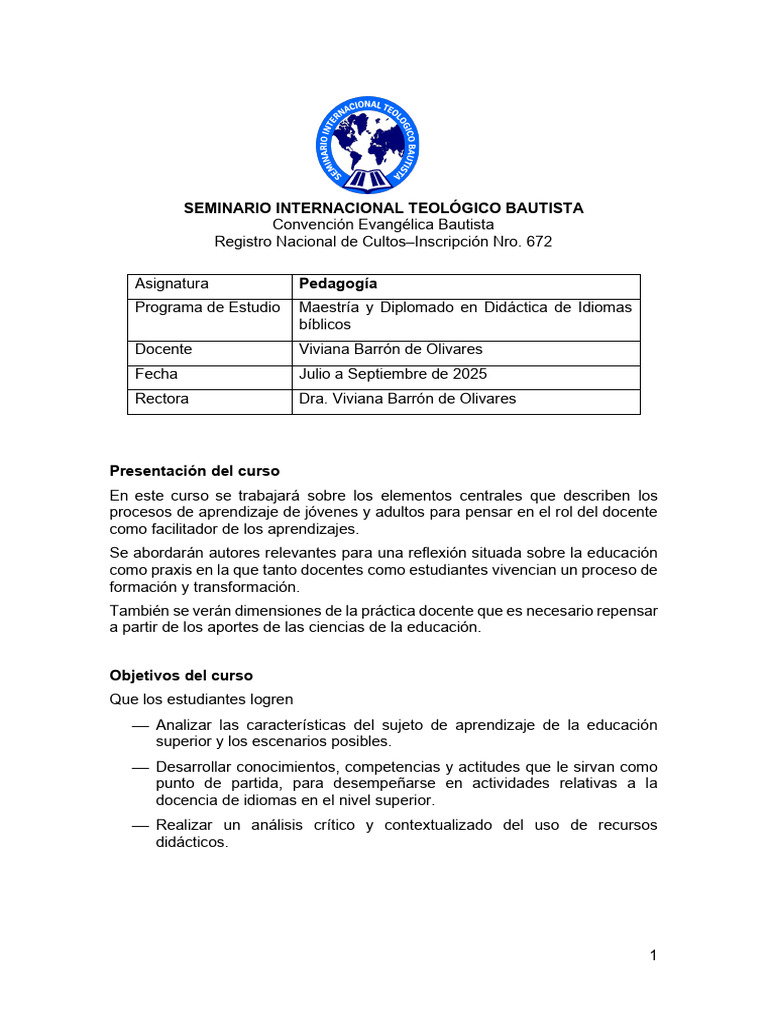 Programa Pedagogia | PDF | Maestros | Pedagogía