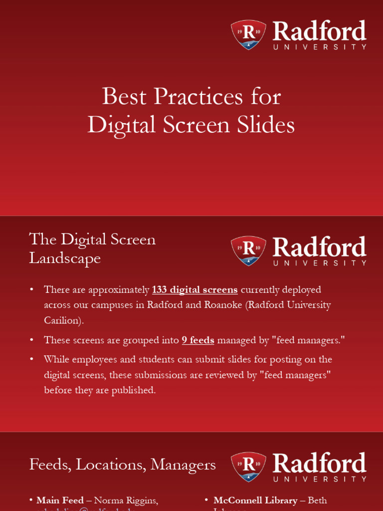 Radford Digital Signage Best Practices Presentation | PDF | Graphic ...
