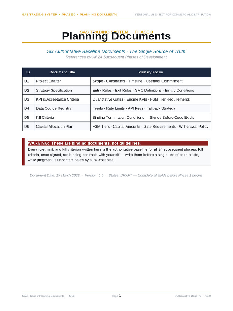 SAS Phase0 Planning Documents | PDF