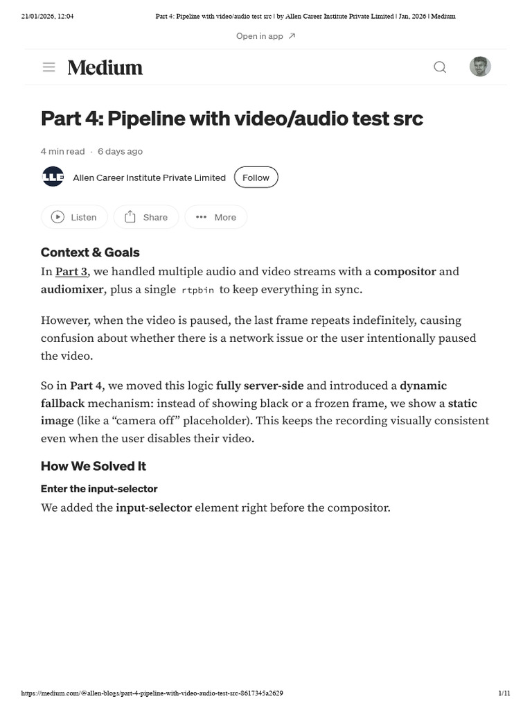 Part 4 - Pipeline With Video - Audio Test SRC - by Allen Career ...