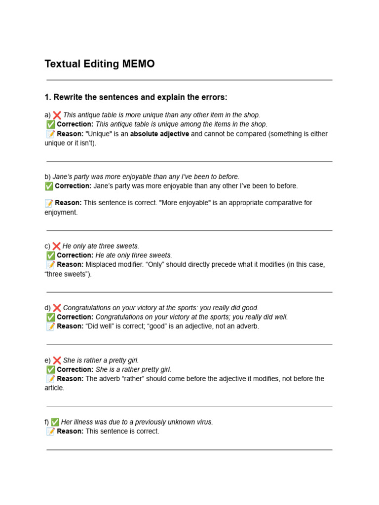 Textual Editing Memo Grade 10 | PDF | Verb | Pronoun