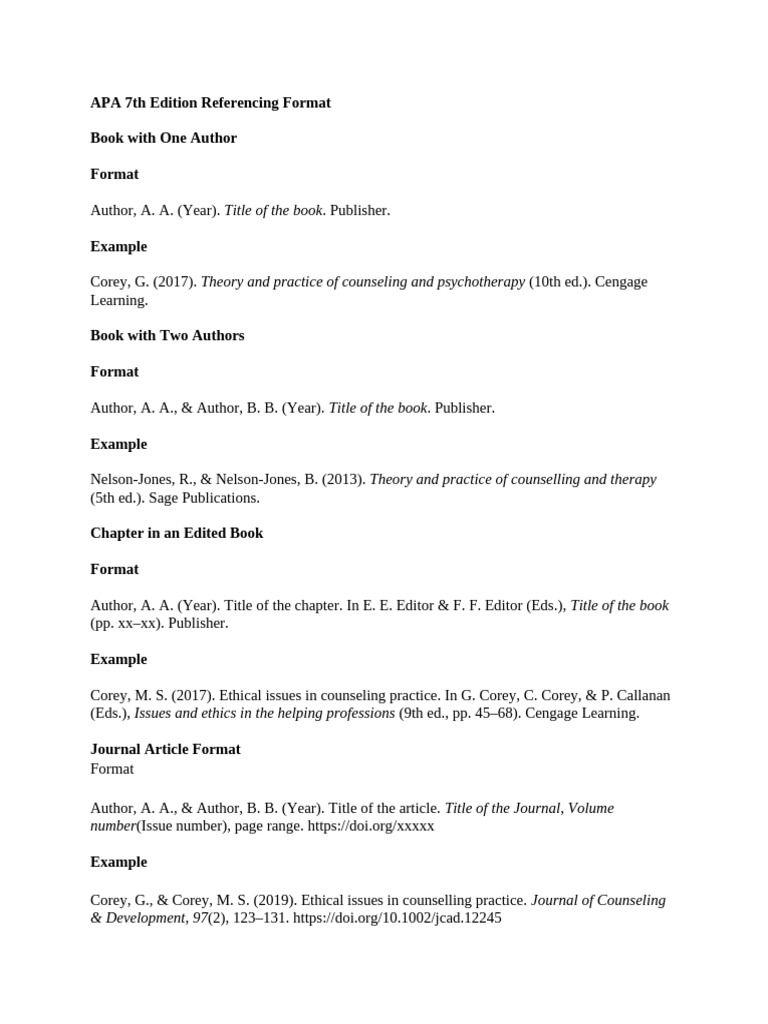 APA Referencing Style | PDF