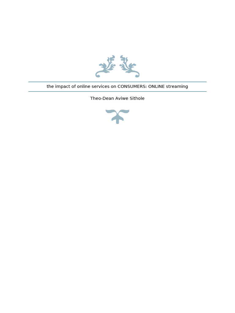 The Impact of Online Streaming On Consumers | PDF | Streaming Media ...