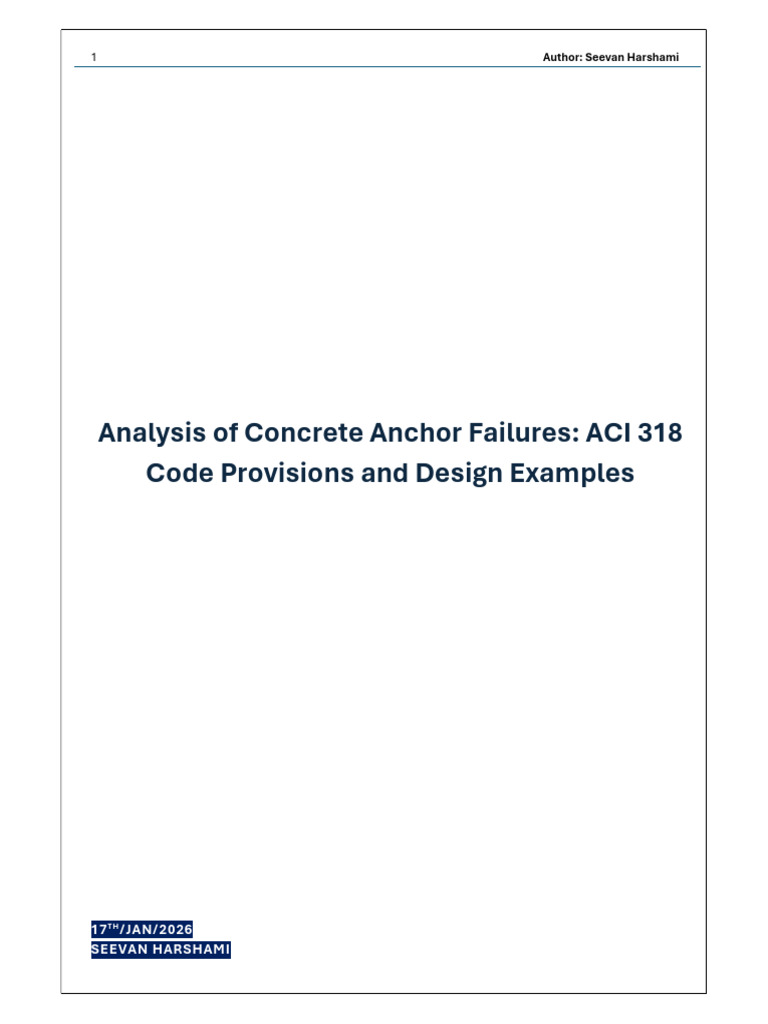 Analysis of Concrete Anchor Failures - ACI 318 Code Metric | PDF ...