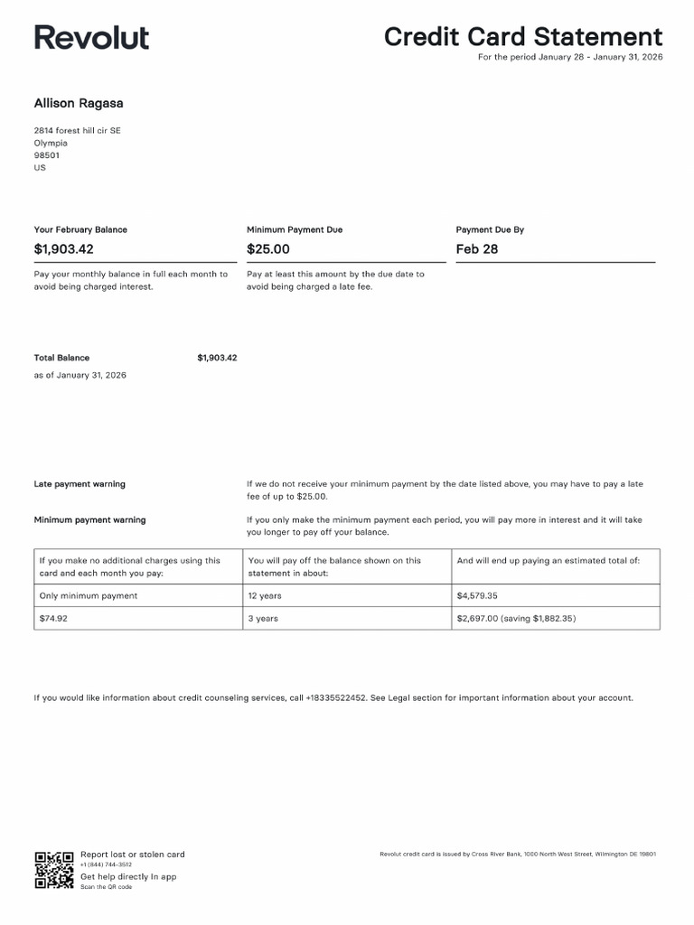 Revolut e Jan Statement | PDF