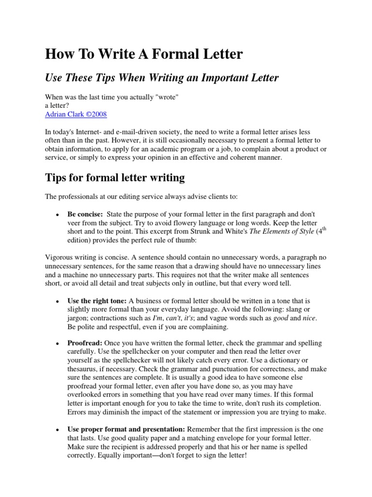 How To Write A Formal Letter | PDF | Linguistic Morphology | Human  Communication, image size:768x1024