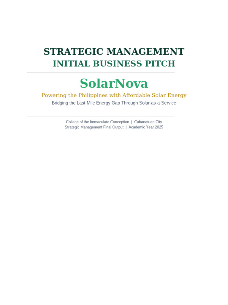 SolarNova Report Wo Ref | PDF | Internet Of Things | Solar Power