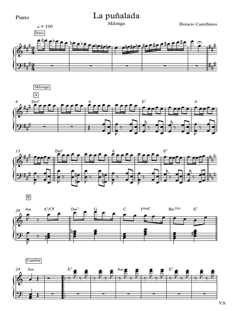 La Puñalada (Piano) | PDF