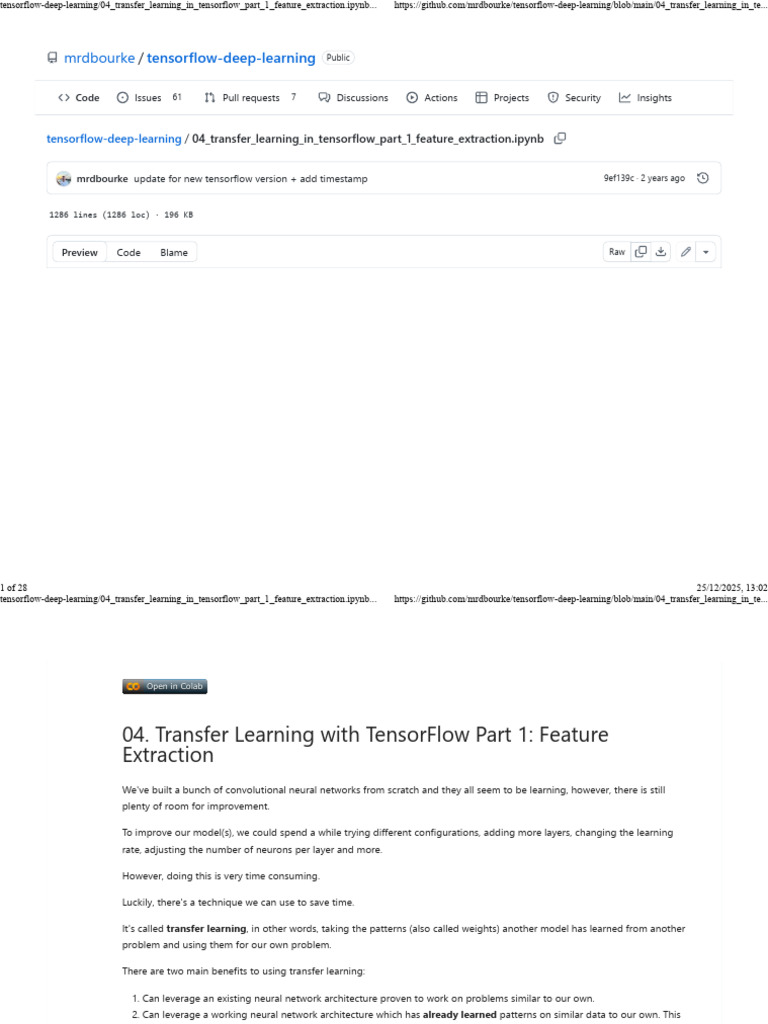 Transfer Learning With TensorFlow Part 1 - Feature Extraction - Zero To ...