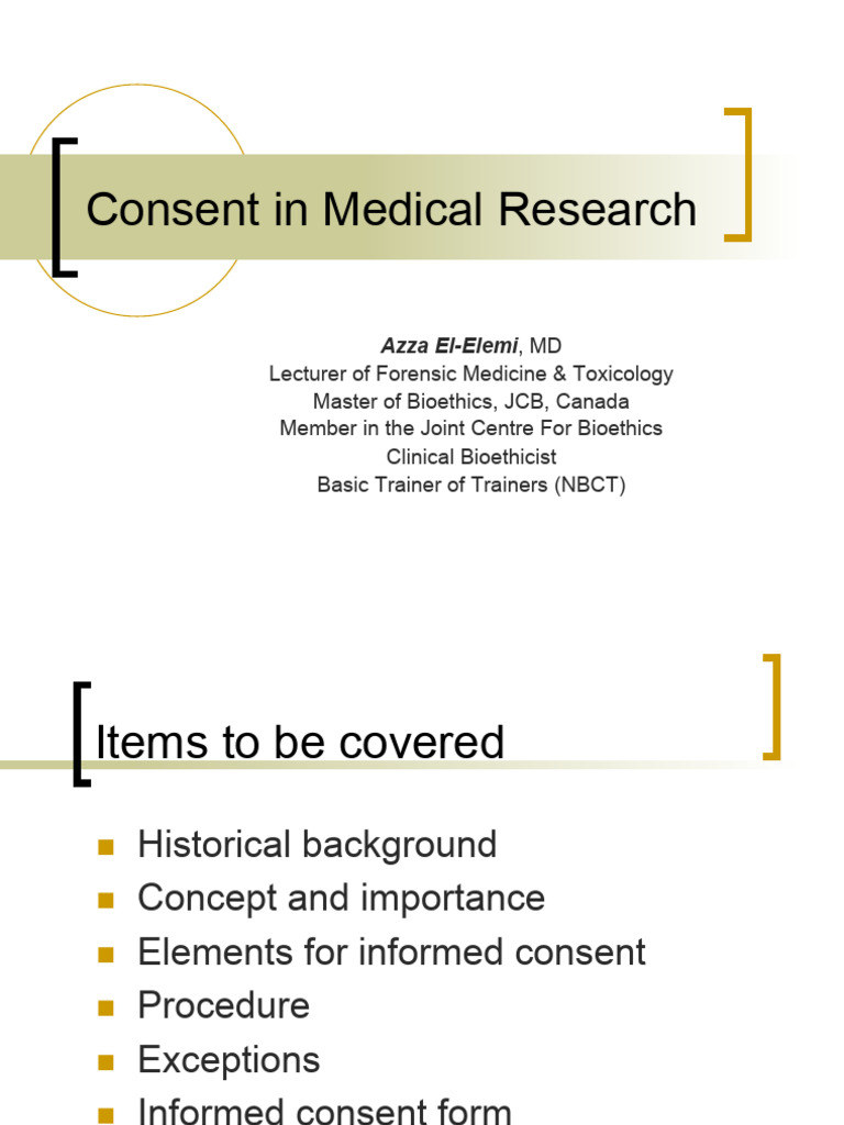 Ethics With Clinical Research, First Year | PDF | Informed Consent ...