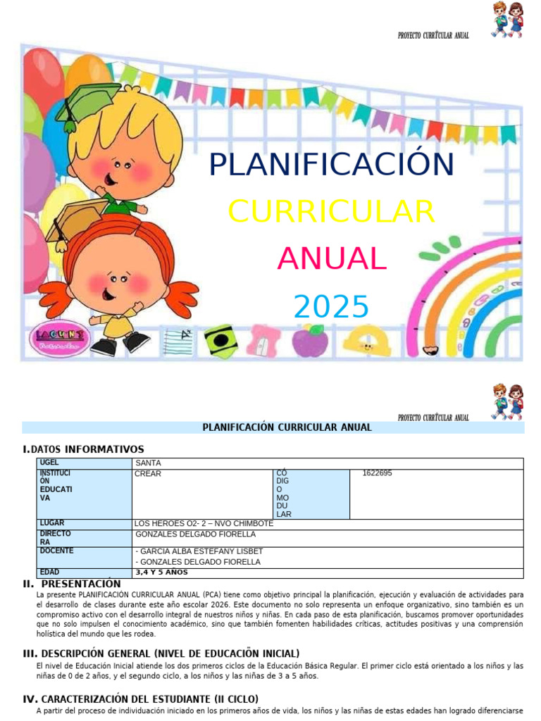 Plan Curricular 2025 | PDF