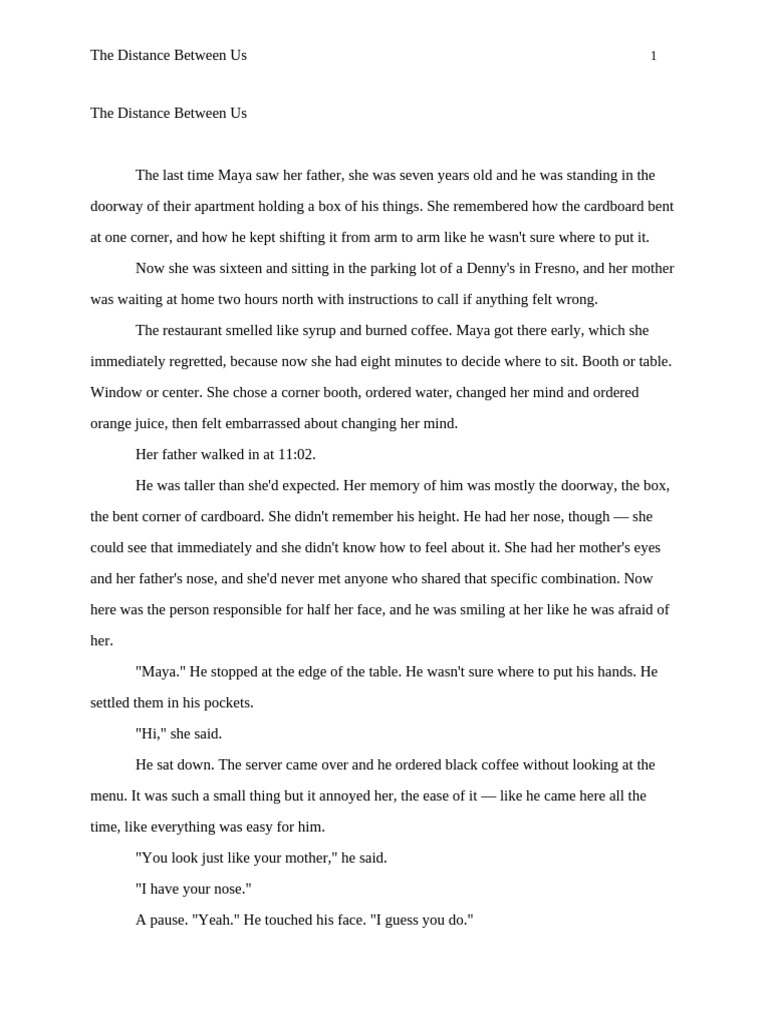 The Distance Between Us | PDF