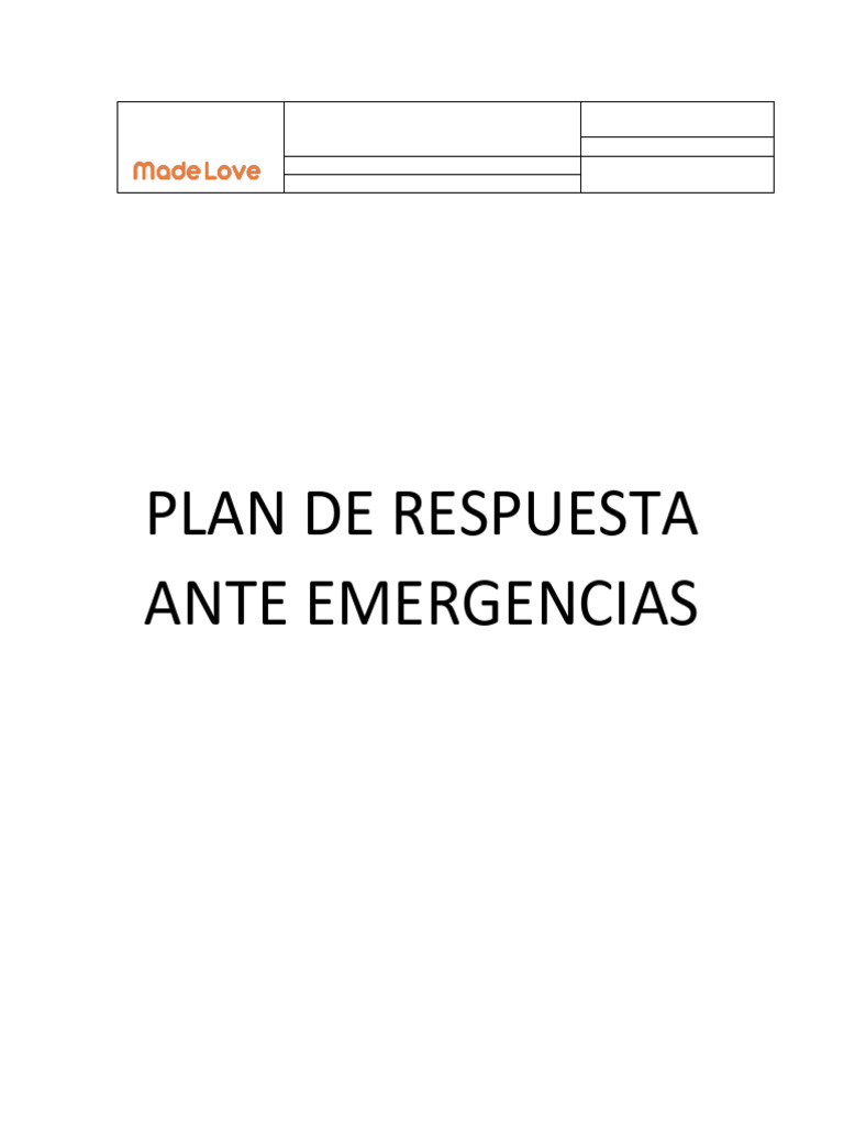 Plan de Respuesta Ante Emergencias | PDF | Primeros auxilios | Herida