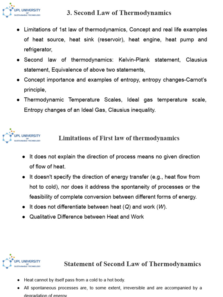 Chapter - 3 Second Law of Thermodynamics | PDF | Heat | Second Law Of ...