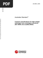 As 2650-2005 Common Specifications For High-Voltage Switchgear and Controlgear Standards (IEC60694 Ed.2.2 (200