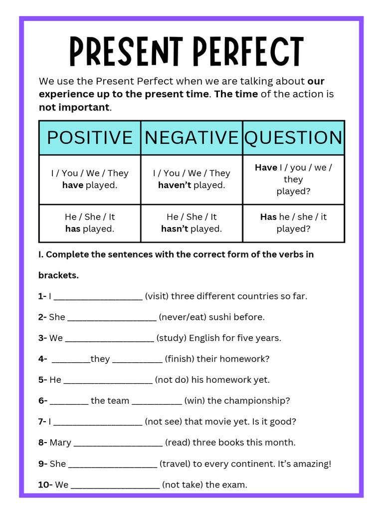 Present Perfect 4a 4s | PDF | Languages | Foreign Language Studies