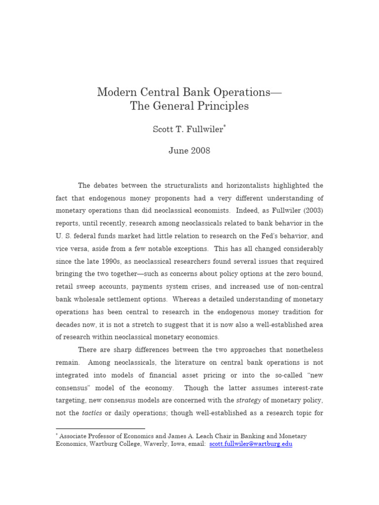 Modern Central Bank Operations - The General Princ | PDF | Banks | Interest