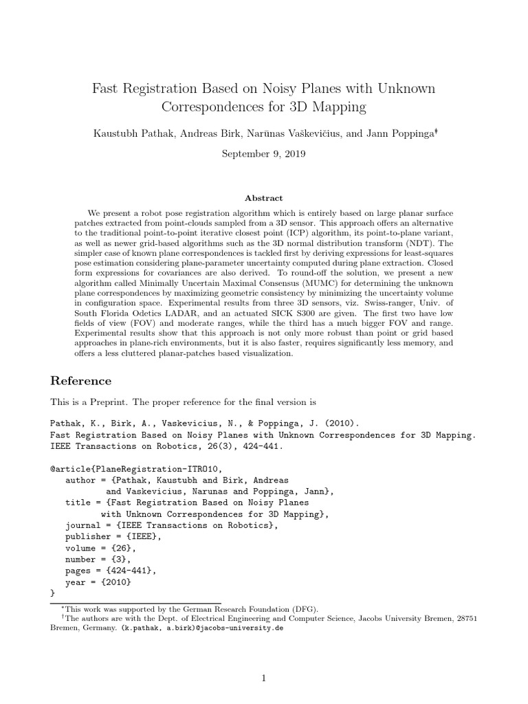 PlaneRegistration ITRO10 Preprint | PDF | Mathematics | Applied Mathematics