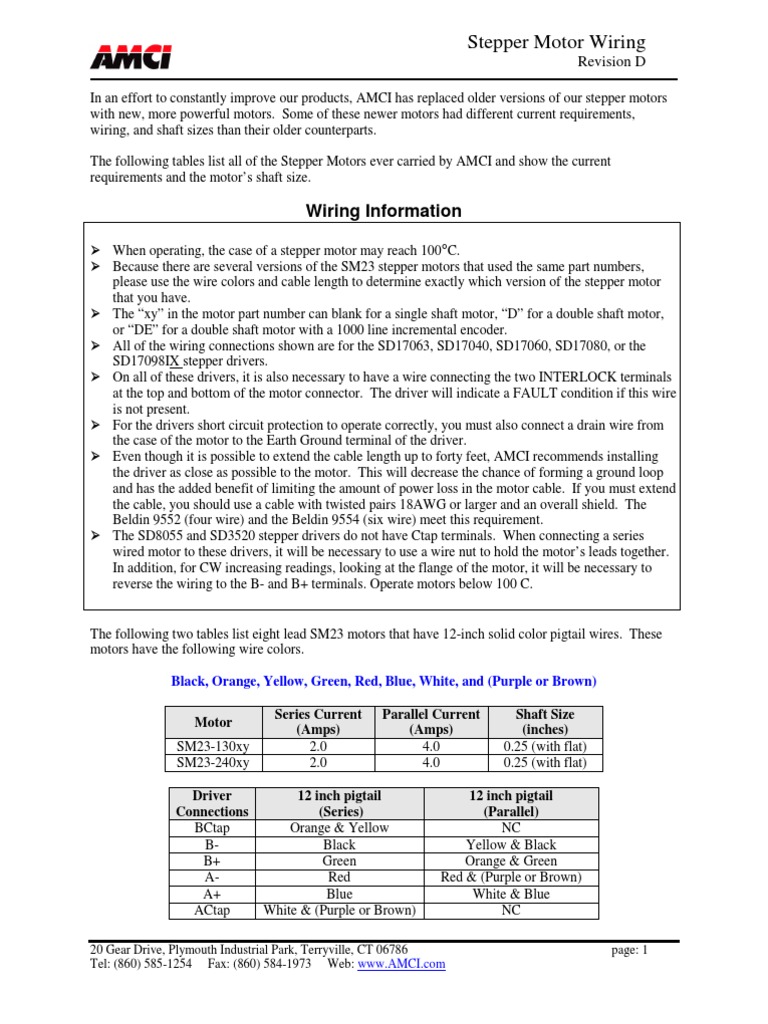 Stepper Motor Wiring | PDF | Electrical Wiring | Cable