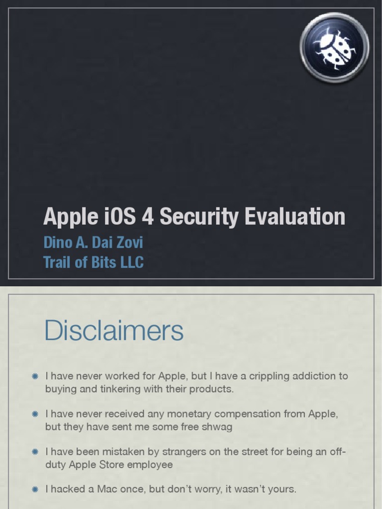 iOS 4 Security Features Analysis | PDF | Ios | Password