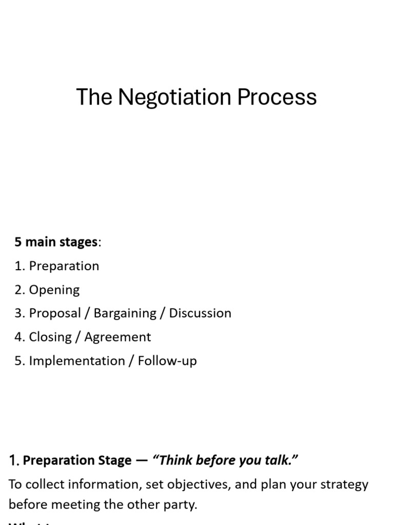 The Negotiation Process | PDF