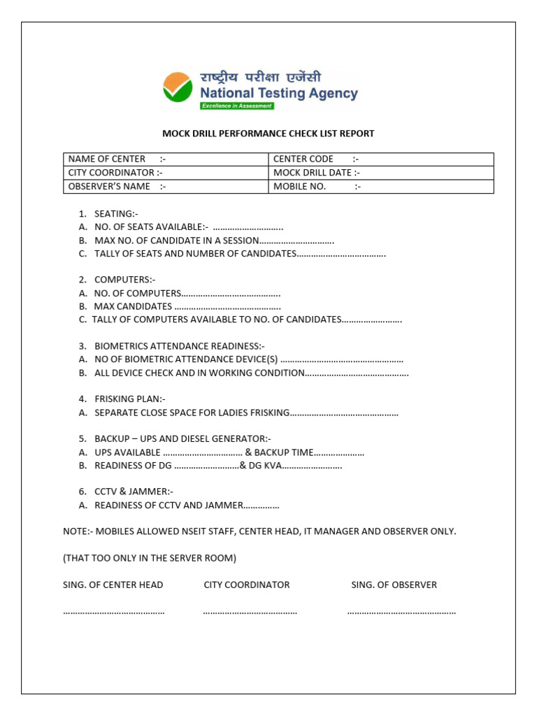 Mock Completion Proforma | PDF