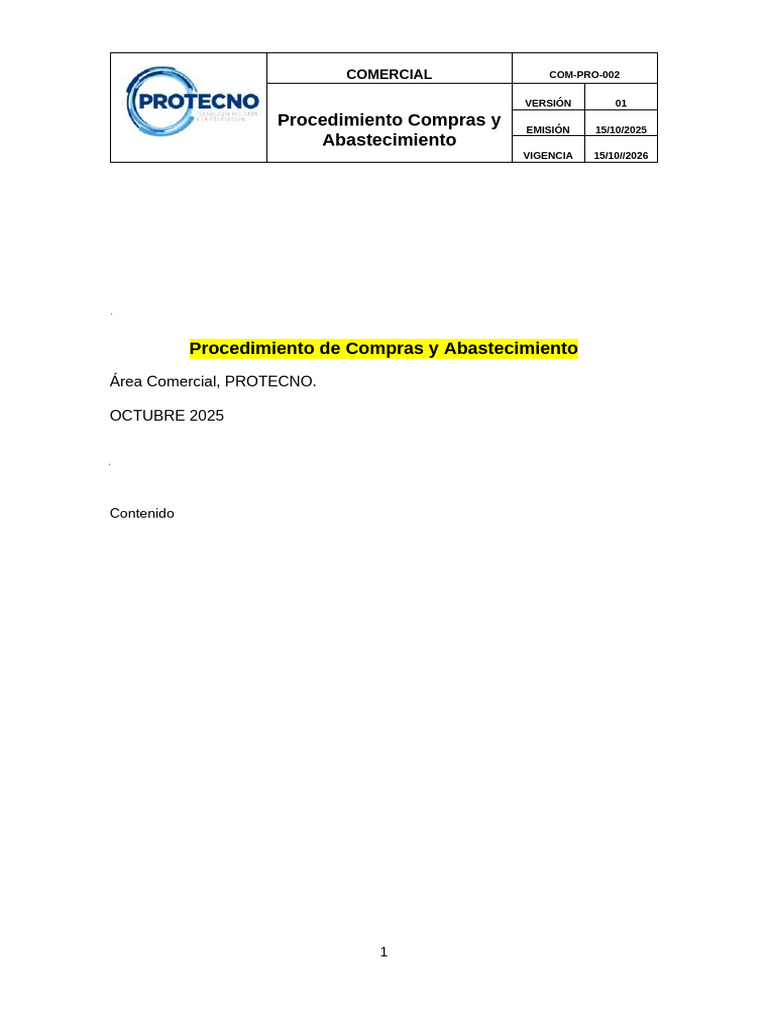 Procedimiento de Compras y Abastecimiento | PDF | Logística | Presupuesto