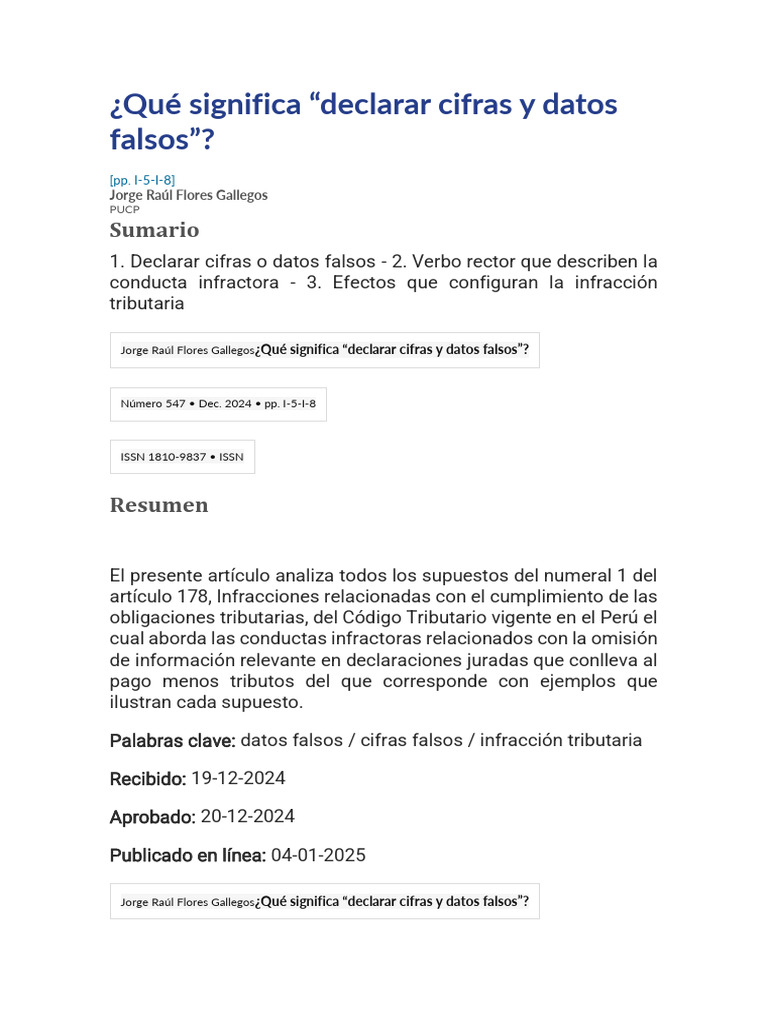 2 Qué Significa Declarar Datos Falsos | PDF | Impuestos | Impuesto ...