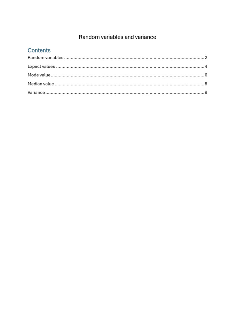 Machine Learning (Thai) Random variables and variance | PDF ...