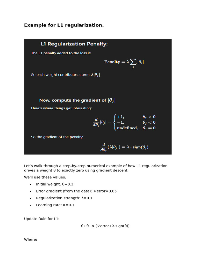 4 - Working Example L1 Regularization | PDF