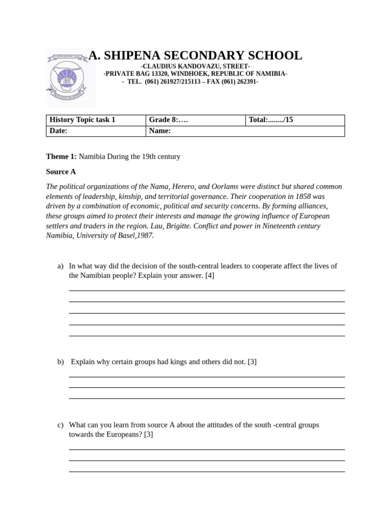 History Topic Task 1 | PDF