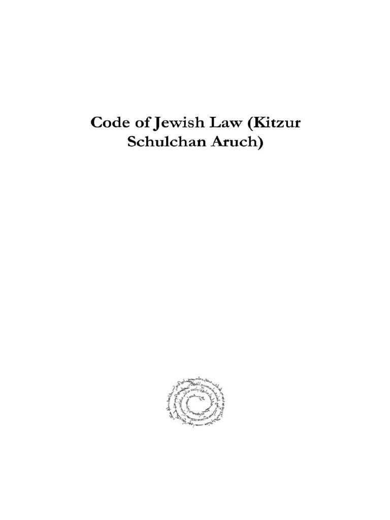 Code of Jewish Law | PDF | Jewish Prayer | Shabbat