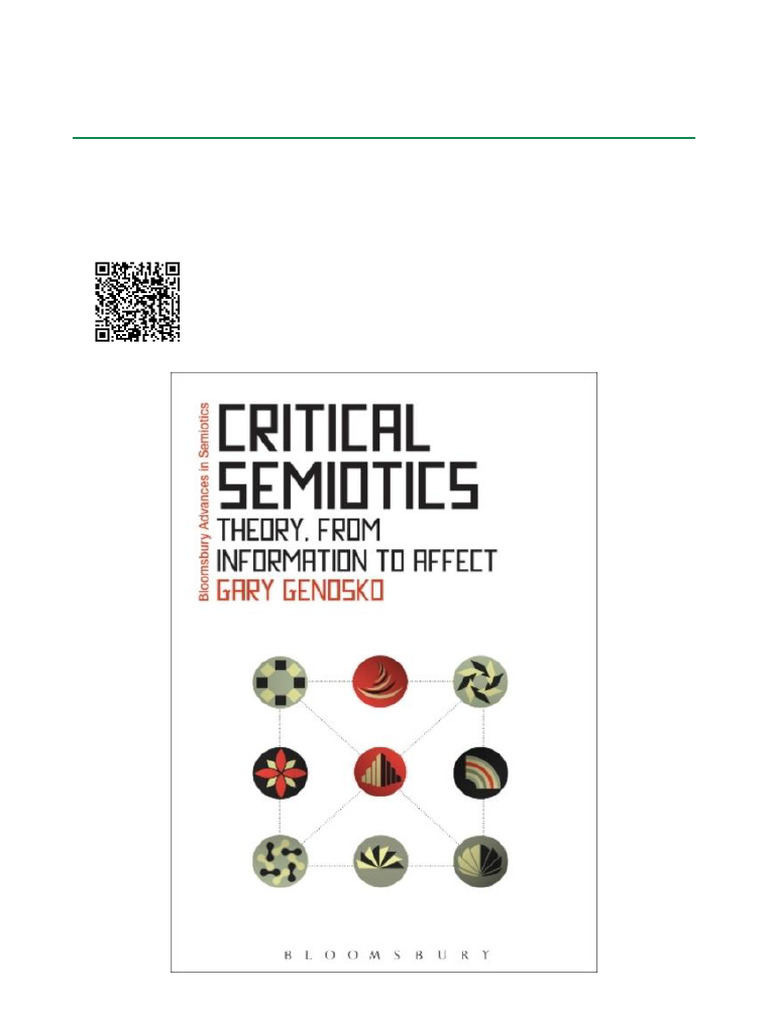 Critical Semiotics Theory, From Information To Affect 1st Edition ISBN ...