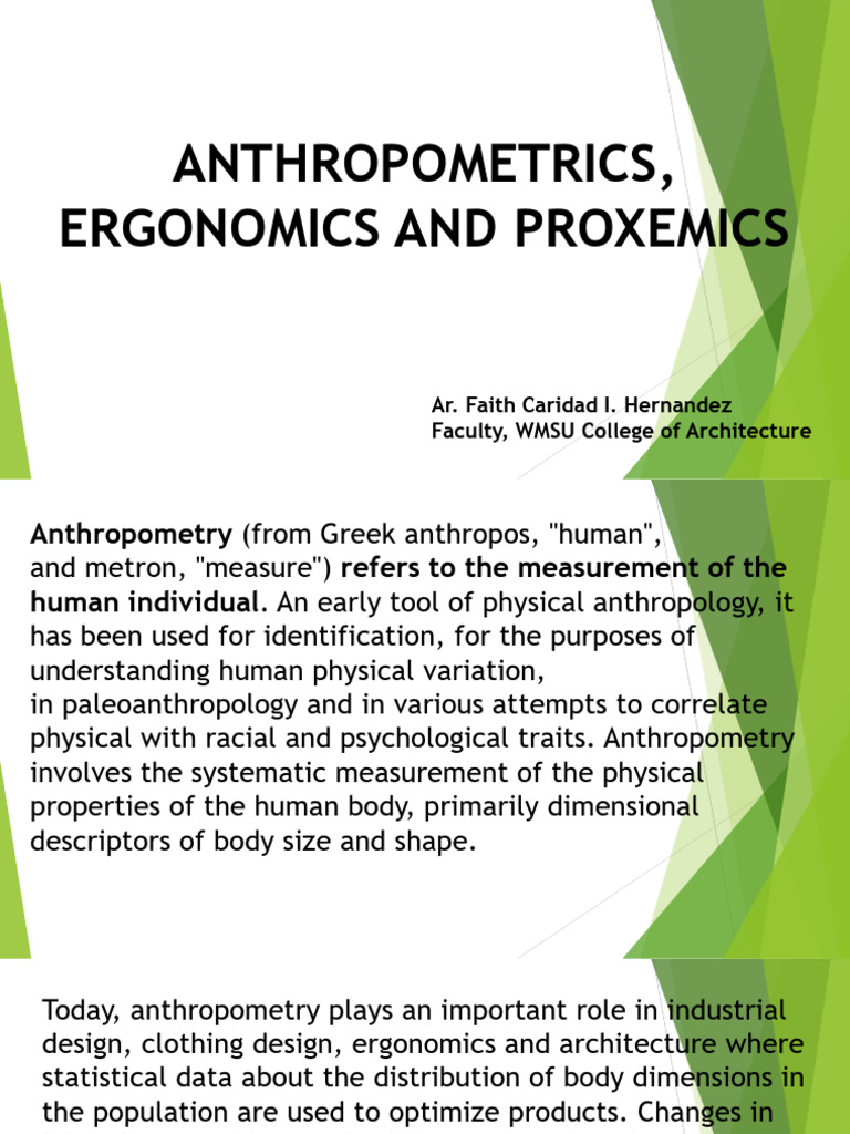 Anthropometrics Ergonomics and Proxemics 25 26 | PDF | Anthropometry