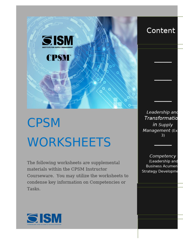 CPSM Exam 3 Strategy Development Worksheet 2020 | PDF