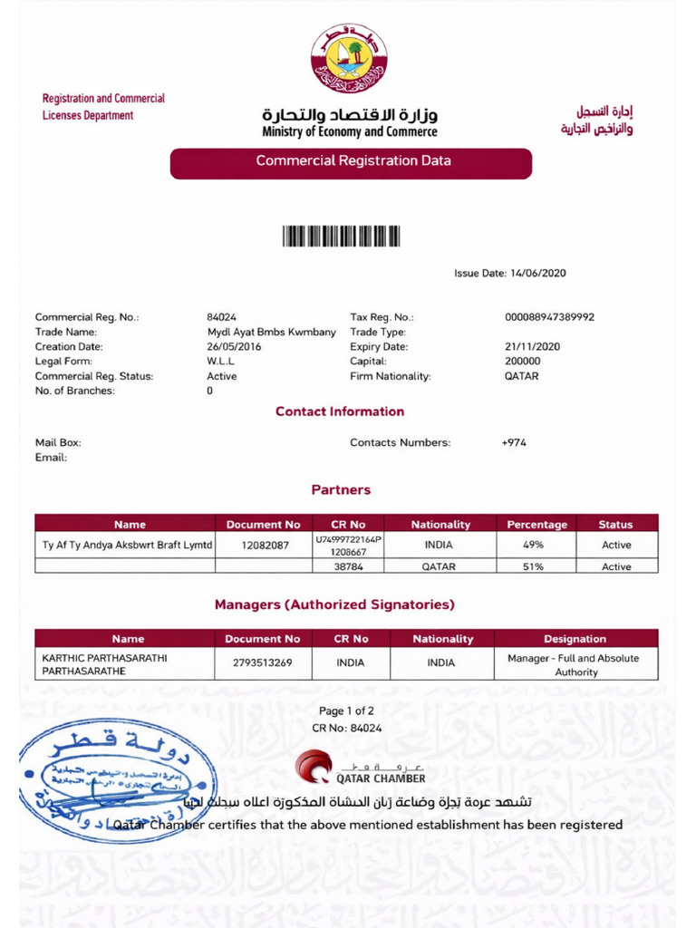 Commercial Registration Fullsize | PDF