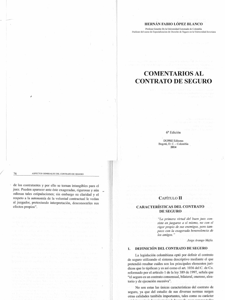 Características Del Contrato de Seguro | PDF