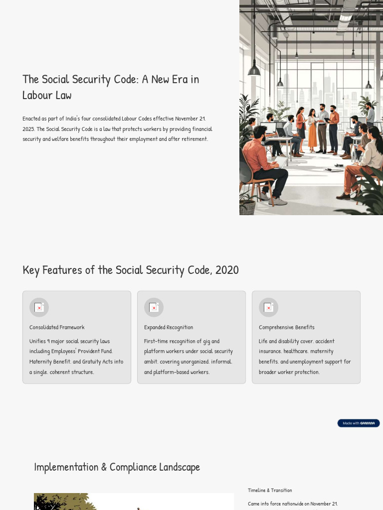 The Social Security Code A New Era in Labour Law | PDF | Employment ...