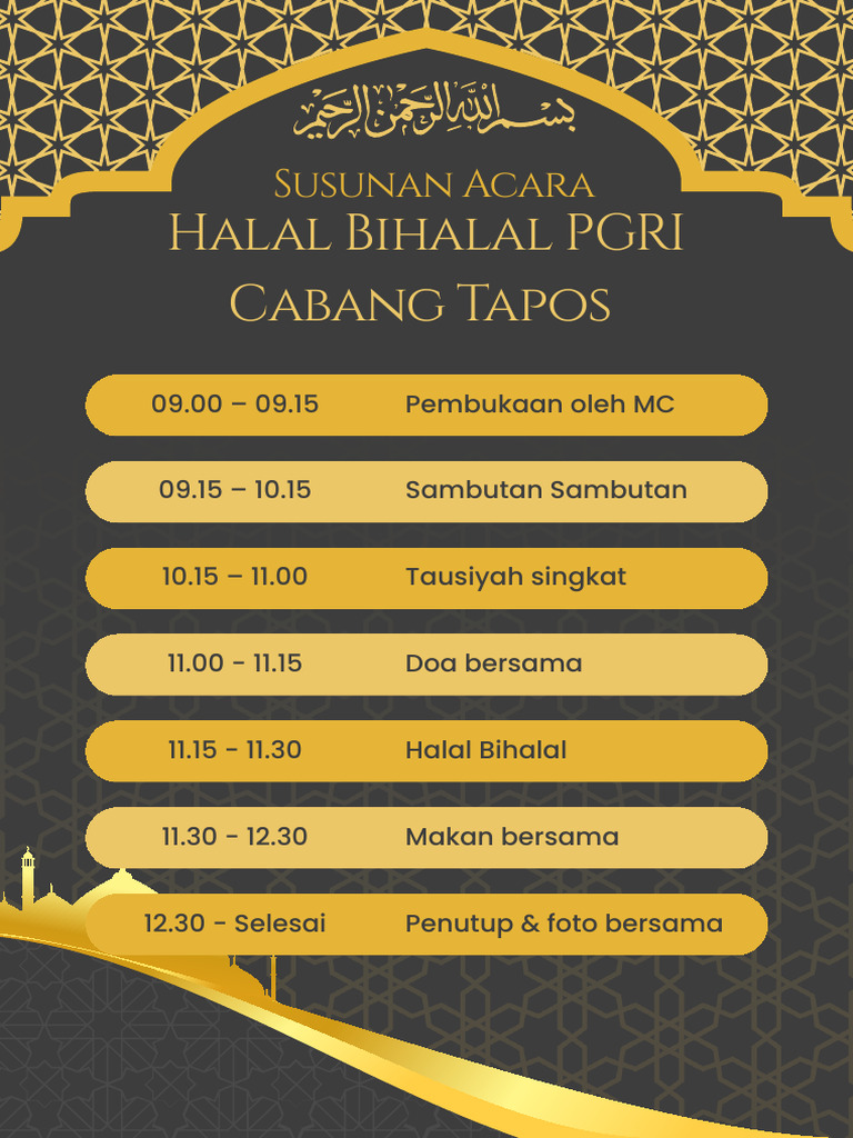 Susunan Acara Halbil PGRI Tapos | PDF
