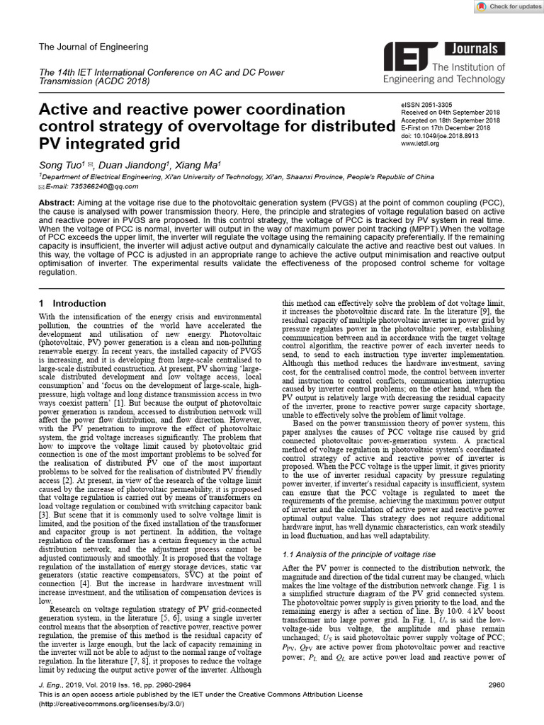 Active and Reactive Power Coordination | PDF
