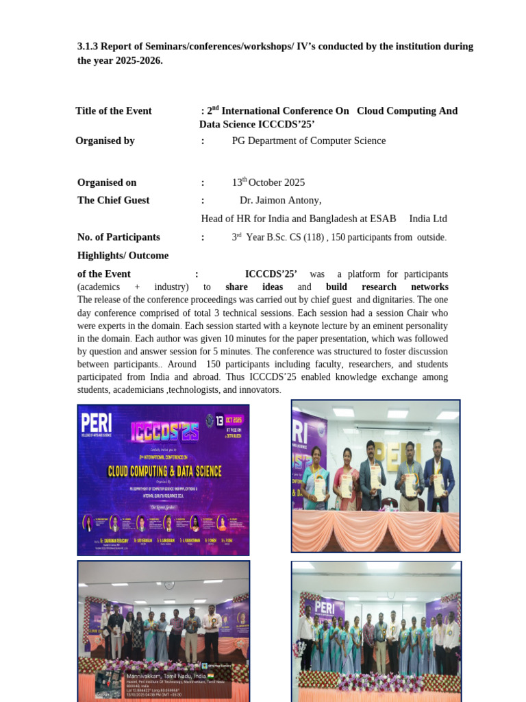 Event Report PGCSBCA International Conference | PDF | Computer Science ...