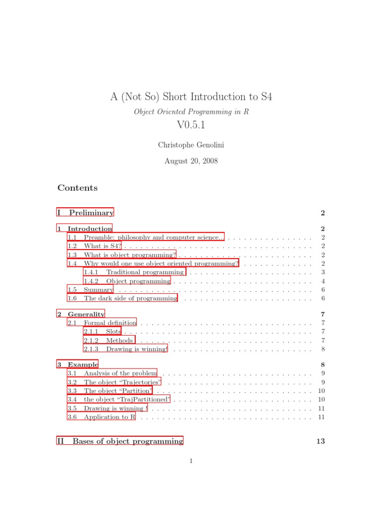 Introduction to S4 Object Programming | PDF | Object Oriented ...