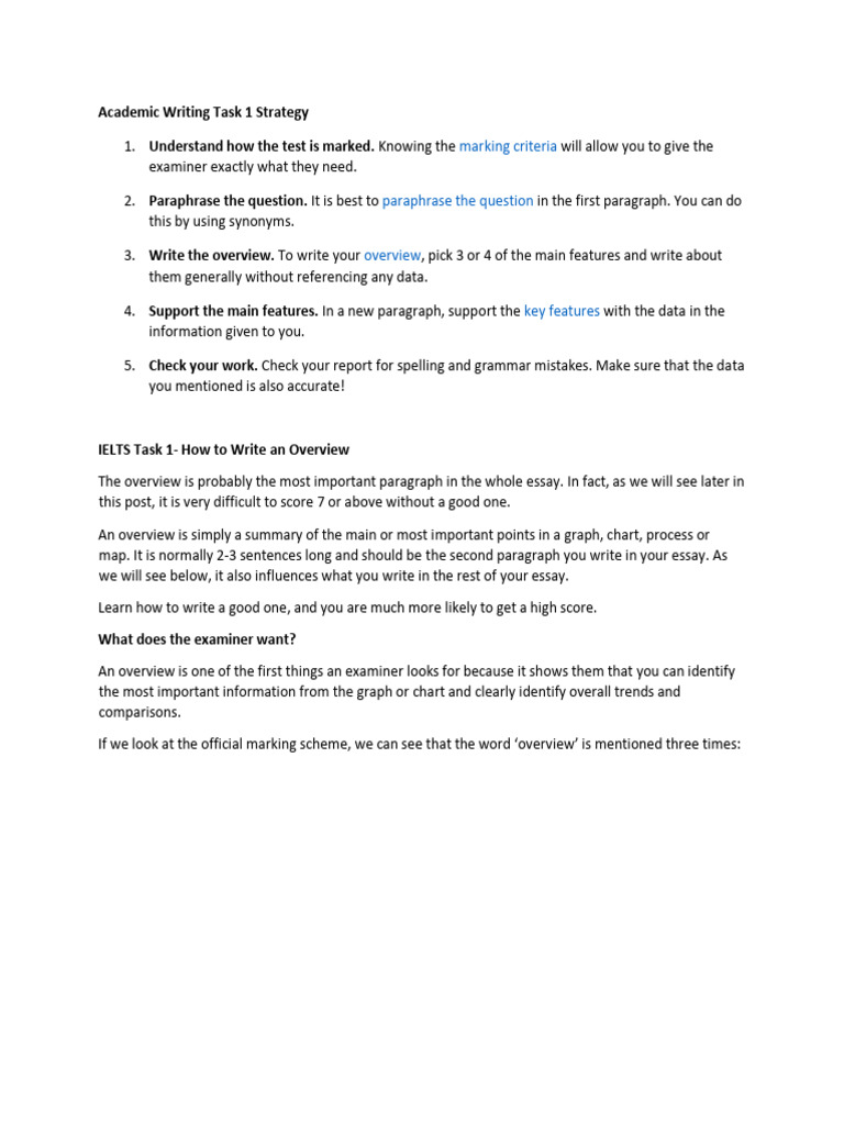 Academic Writing Task 1 Strategy | PDF | Sentence (Linguistics ...
