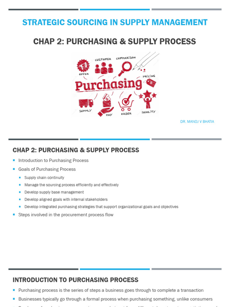 Chap 2 Purchasing & Supply Process | PDF | Supply Chain | Procurement