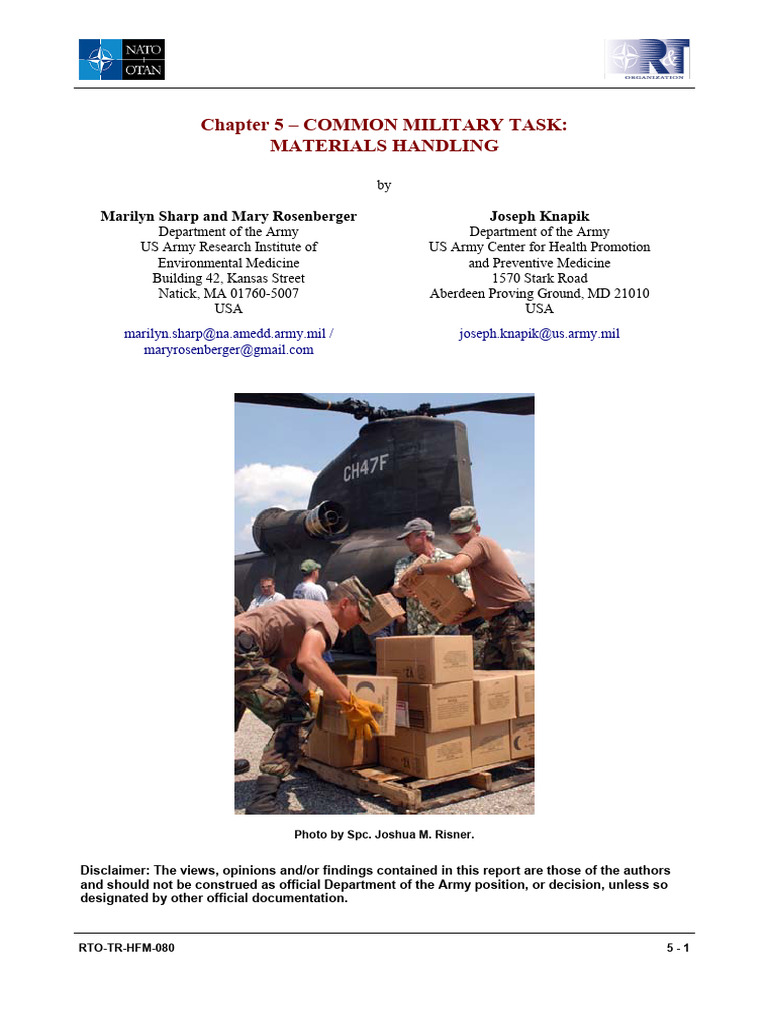 Army Material Handling | PDF