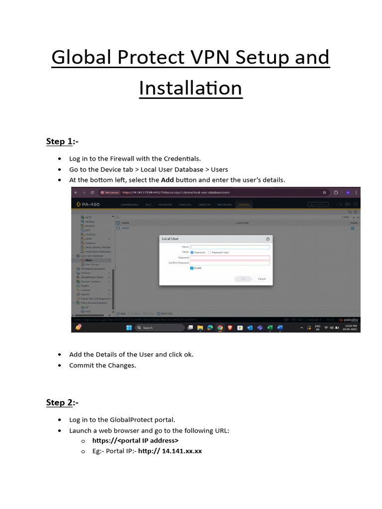 Global Protect VPN Setup and Installation | PDF