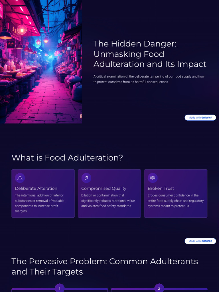 The Hidden Danger Unmasking Food Adulteration and Its Impact | PDF ...