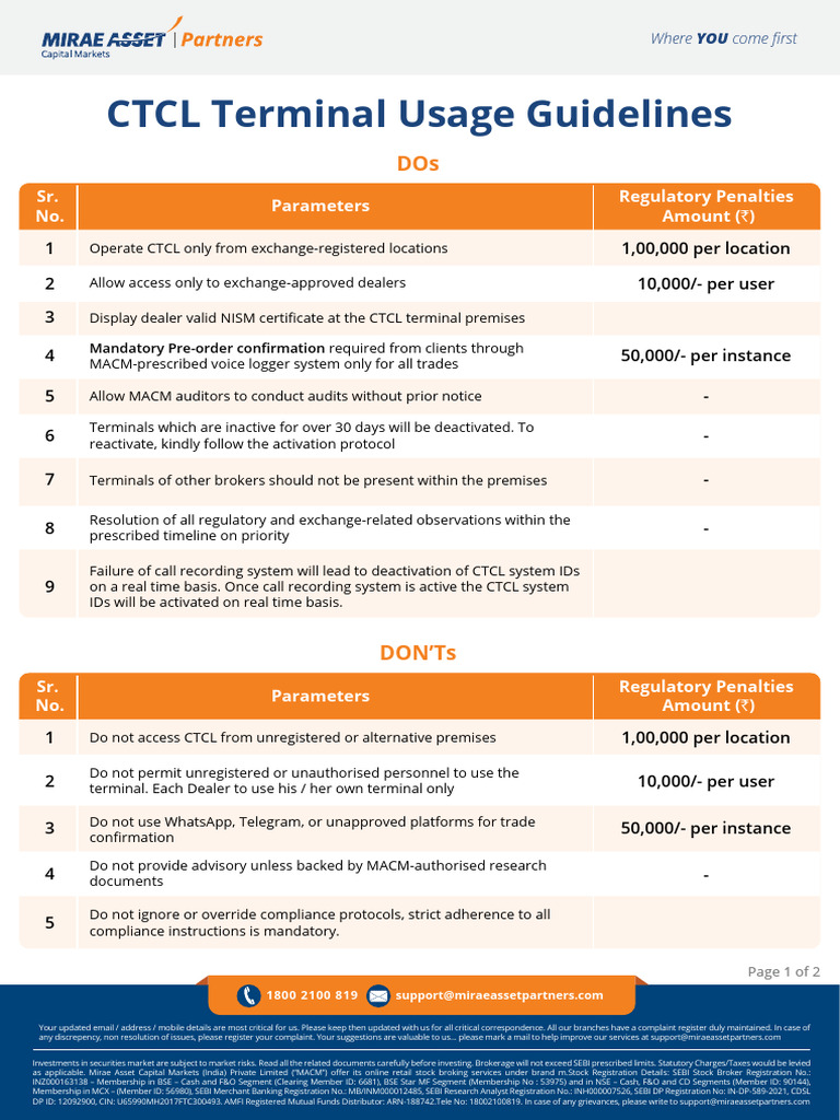 CTCL Terminal Dos and Don'Ts | PDF | Stocks | Stockbroker
