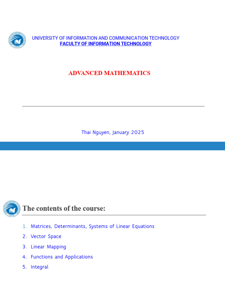 Unit1 Advance Mathematic | PDF | Matrix (Mathematics) | Mathematical ...